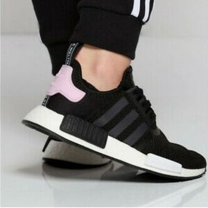 Adidas NMD_r1 Black and Pink Sneakers with Modern Silhouette